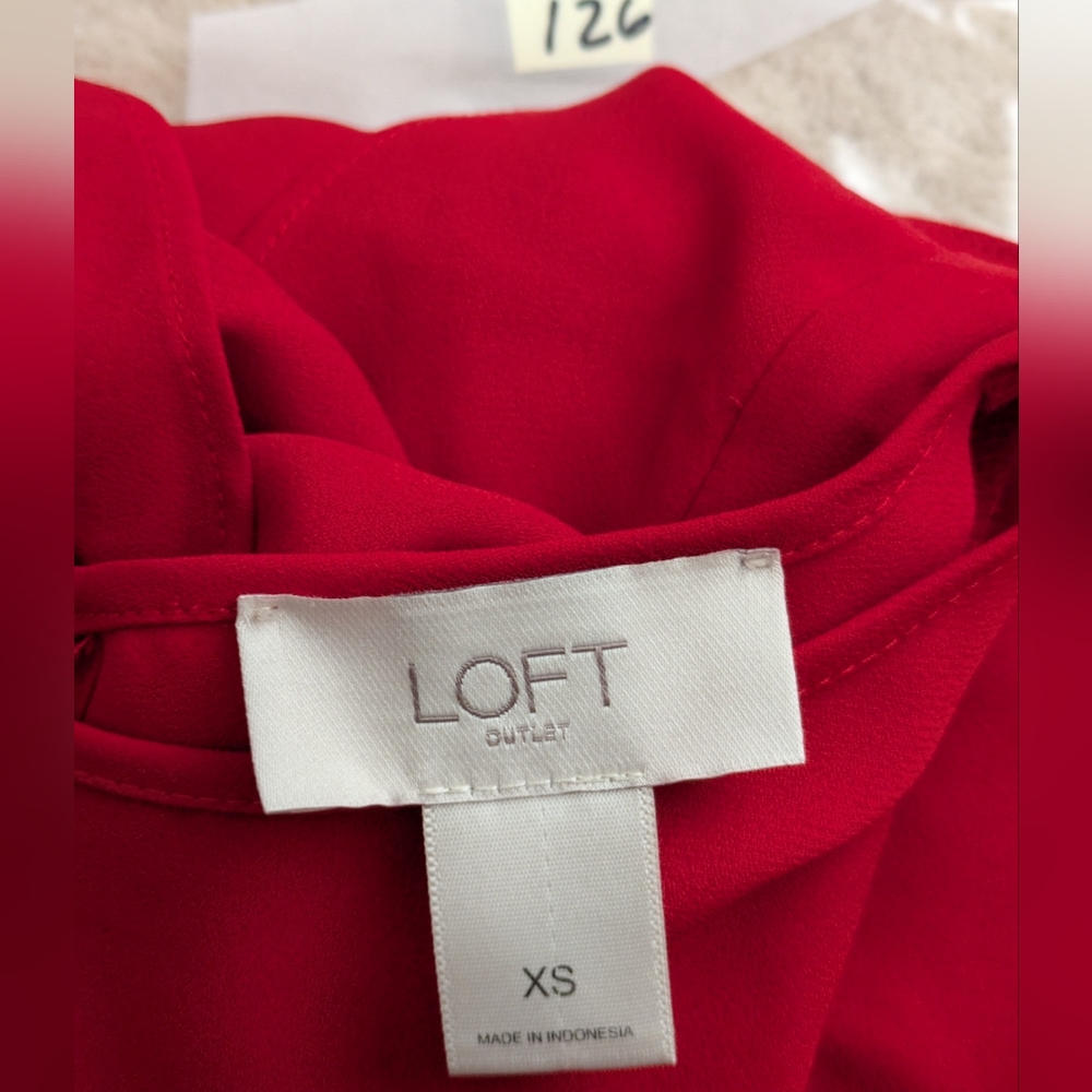 Red Ruffle Sleeve Blouse - Picture 8 of 8